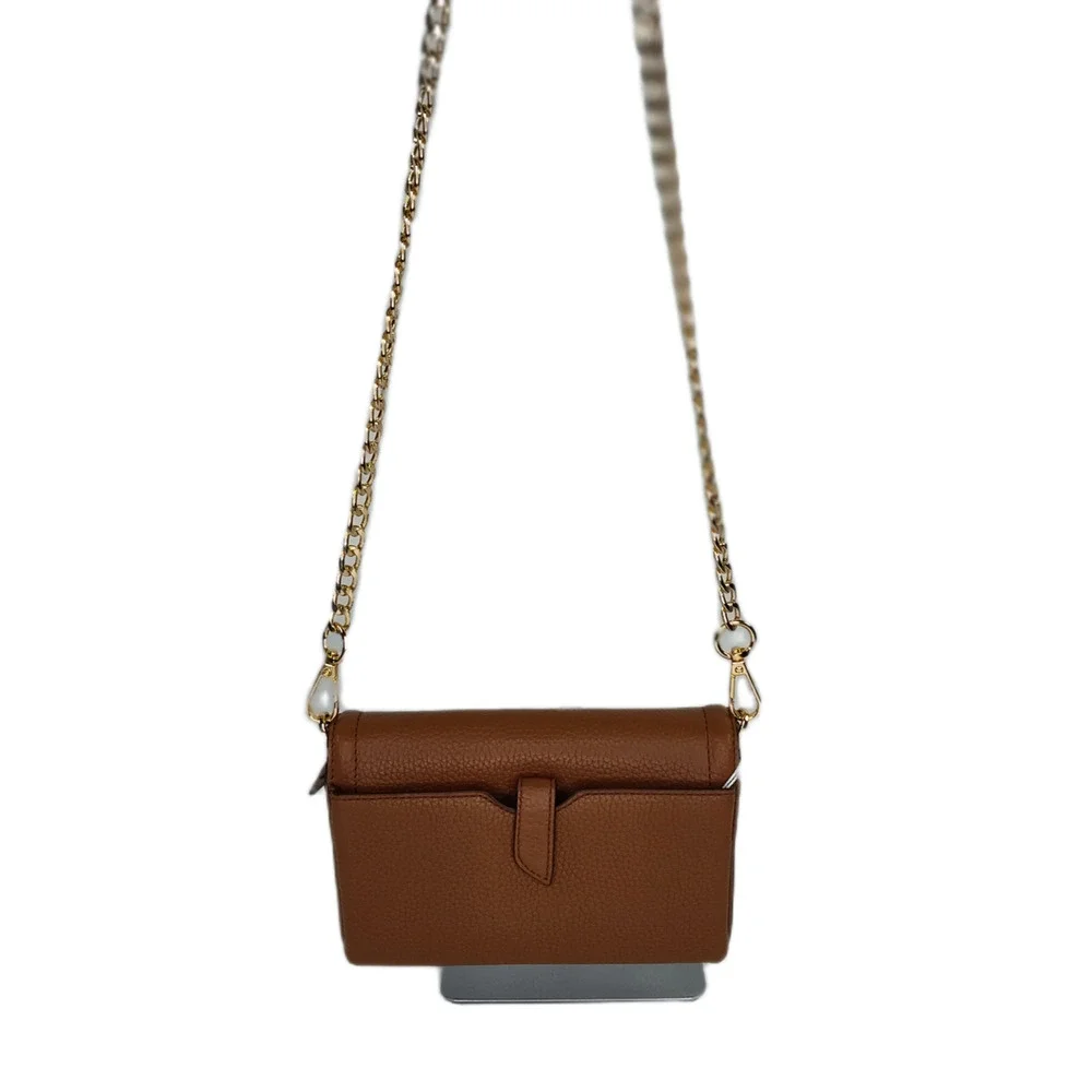 Michael Kors Jet Set Small Pebbled Leather Smartphone Crossbody-Brown-NWOT